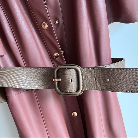 Zara Burgundy Leather Dress - Picture 5 of 6